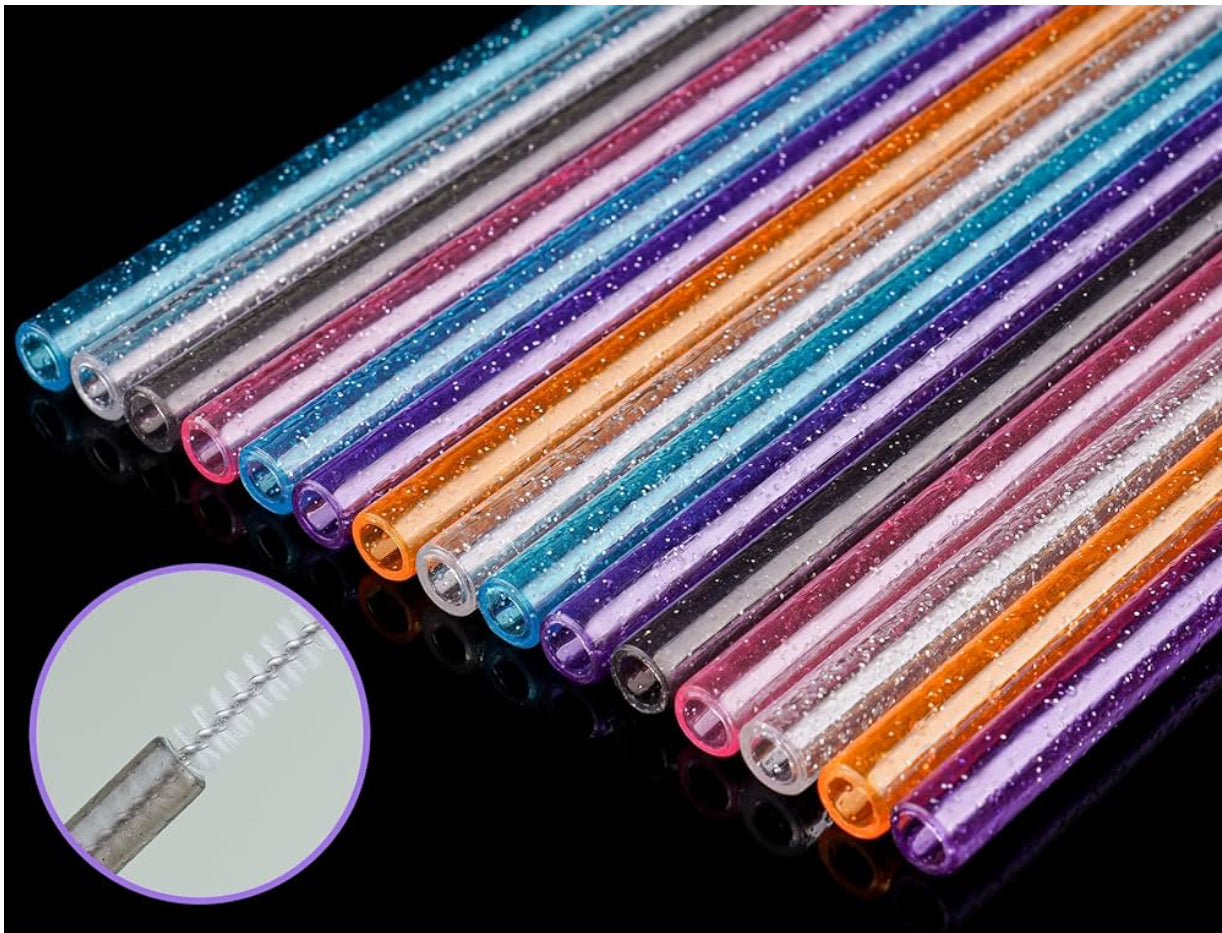 Glitter color straws