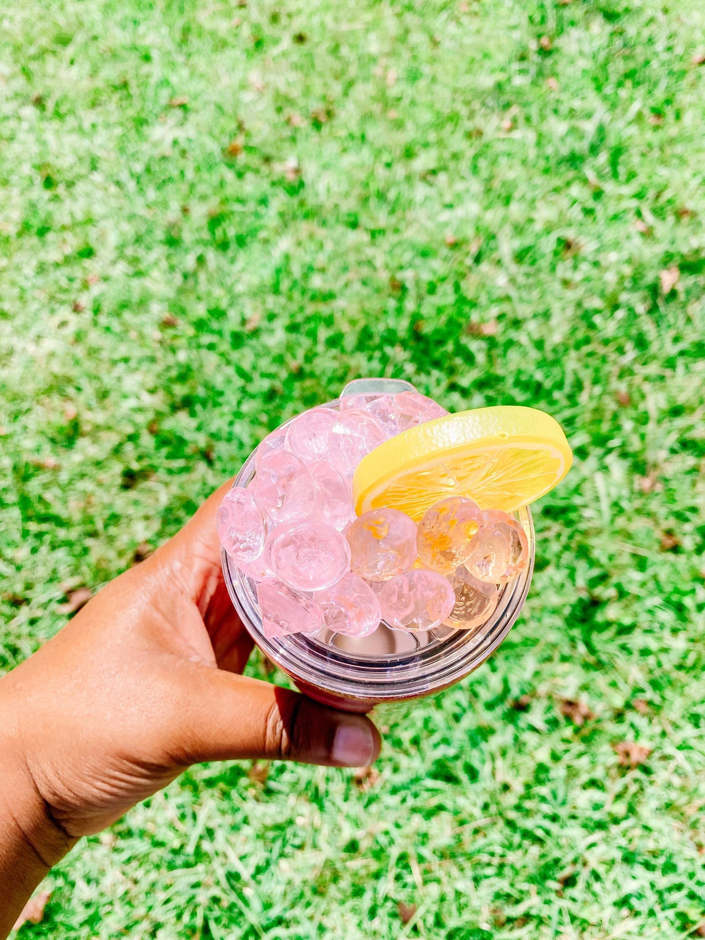 3D All Pink Lemonade glitter tumbler + stainless steel + lemonade + pink ice + resin tumbler
