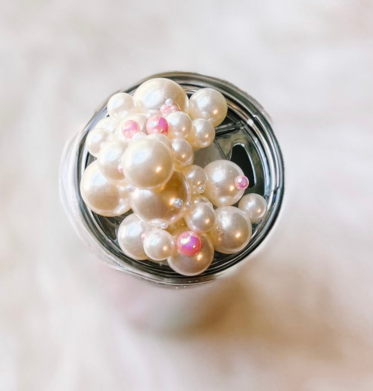 Glittered 3D pearled Alpha Kappa Alpha (AKA) tumbler