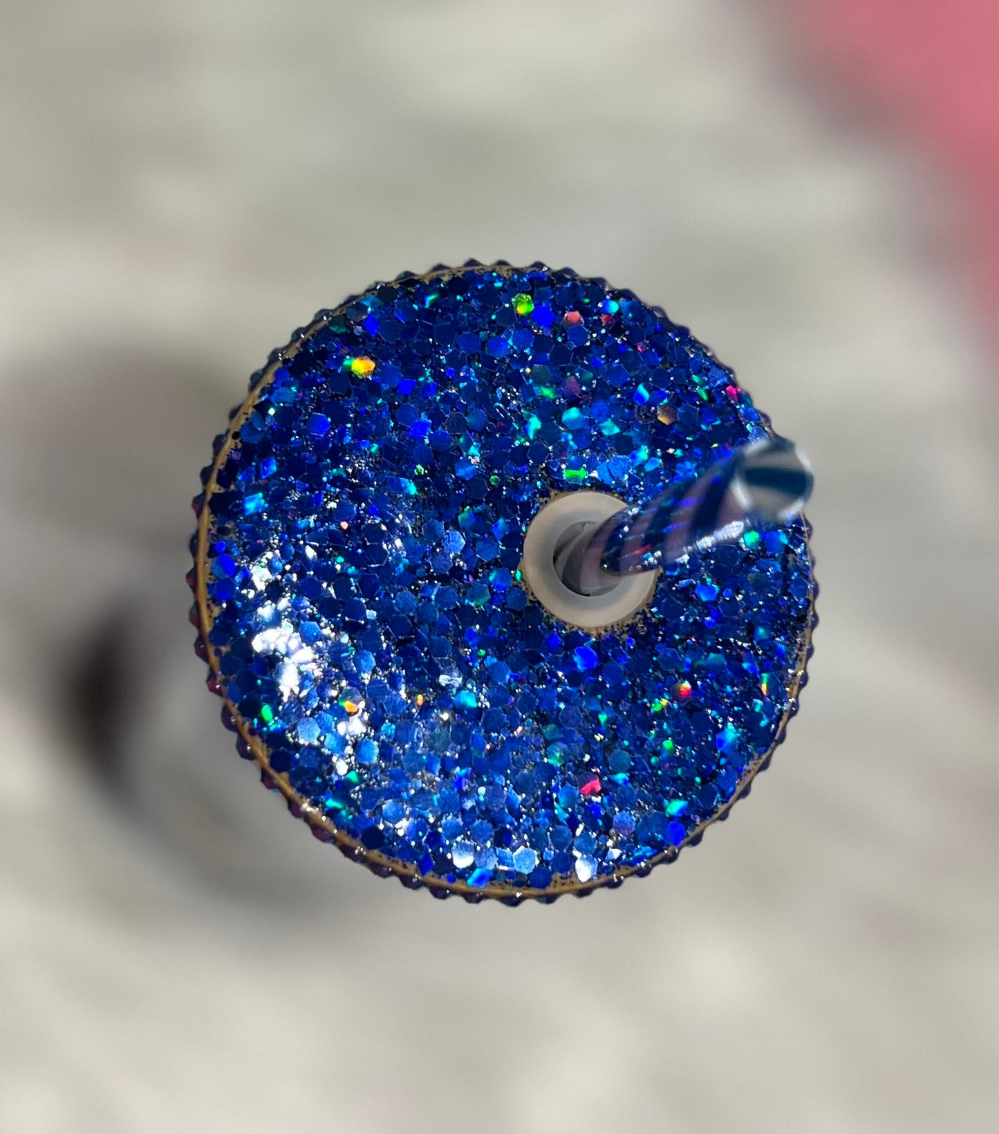 Evil eye glitter globe tumbler