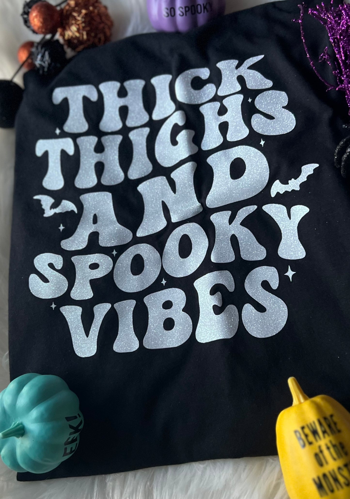 Thick thighs and spooky vibes t-shirt