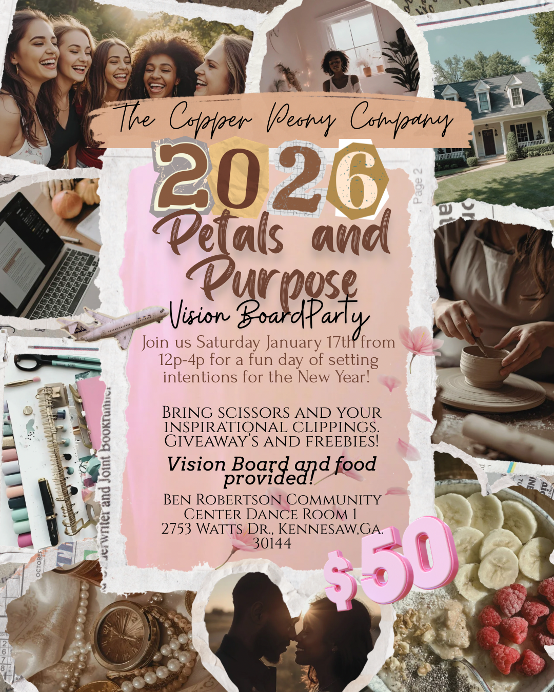 Petals and Purpose 2026 Vision Board Party